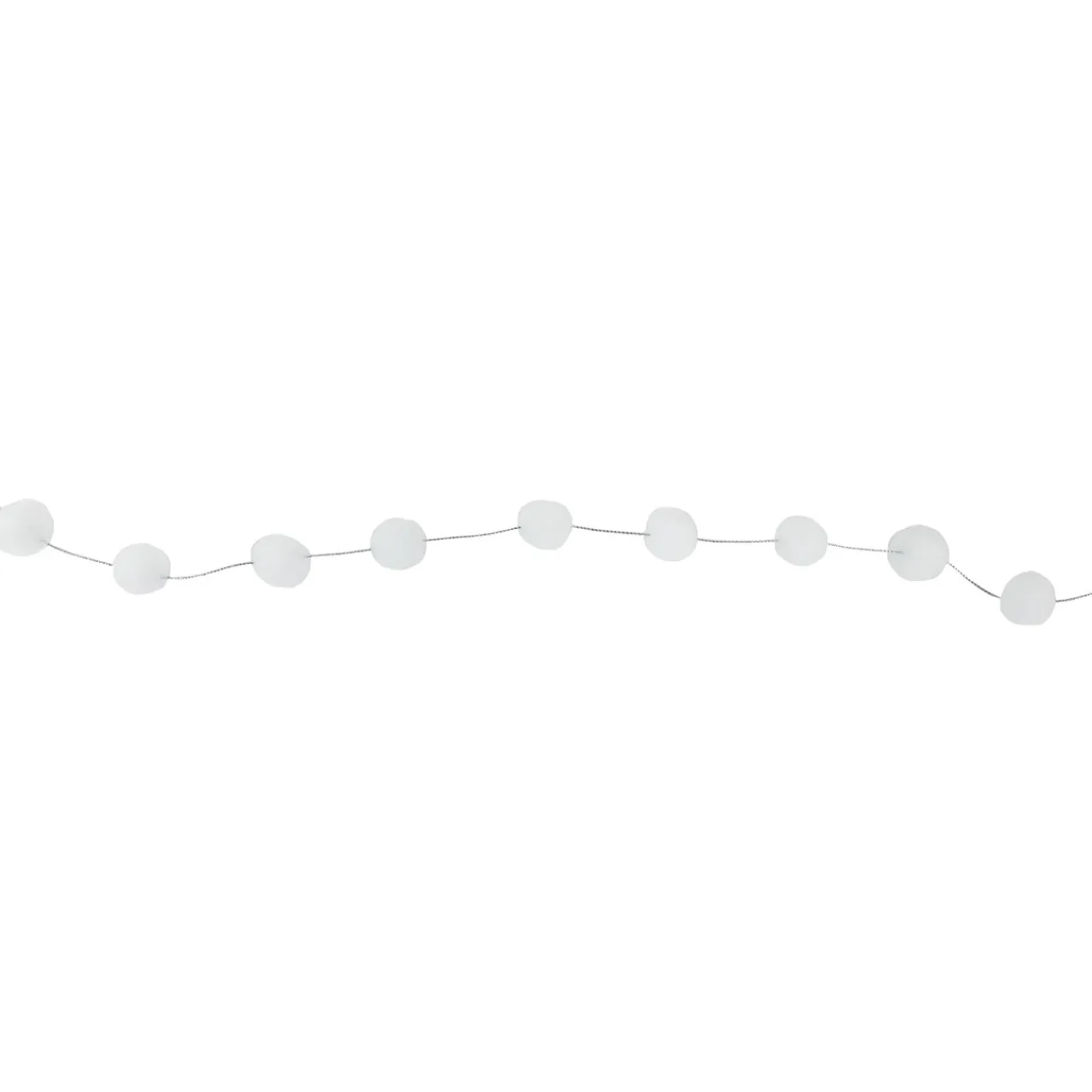 Online 9' White Plush Snowball Christmas Garland Pre Decorated