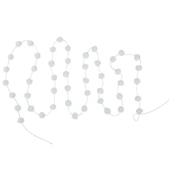 Online 9' White Plush Snowball Christmas Garland Pre Decorated