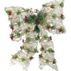 Sale 20" White Rattan Berry and Pinecone Christmas Bow Ribbons & Bows