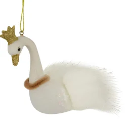 Outlet 4.5" White Swan Glass Christmas Ornament Animals