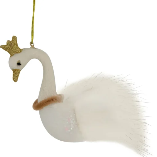 Outlet 4.5" White Swan Glass Christmas Ornament Animals