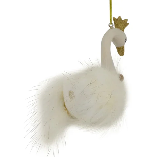 Outlet 4.5" White Swan Glass Christmas Ornament Animals