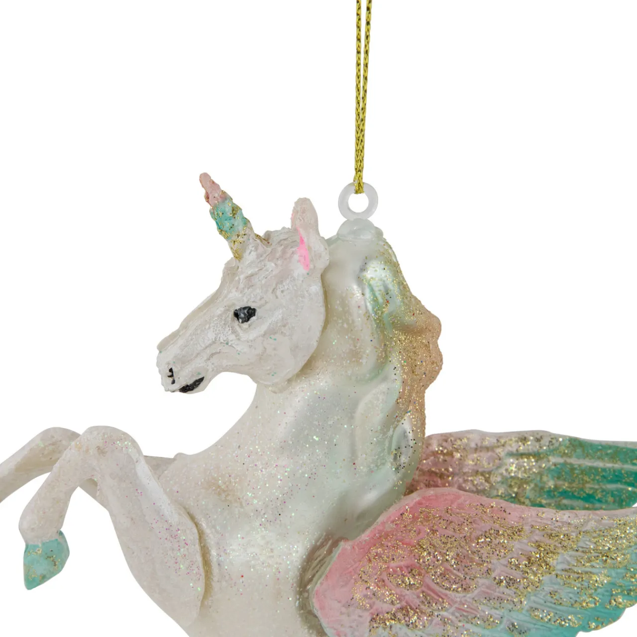 Best 5.25" White Unicorn Glass Christmas Ornament Animals