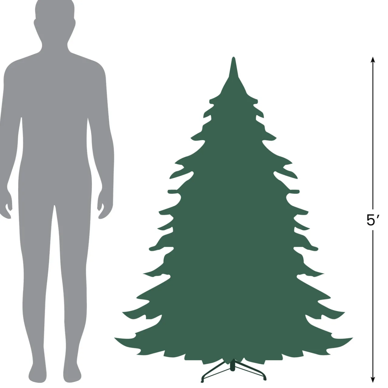 Clearance 5' Winona Fir Artificial Wall Christmas Tree, Unlit Wall Trees