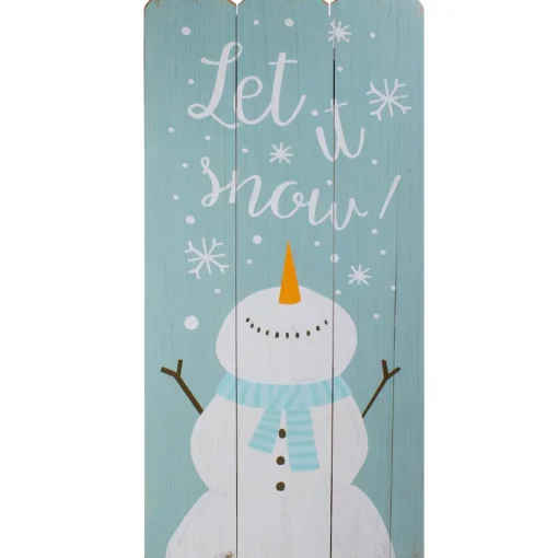 Sale 24" Wooden 'Let It Snow' Snowman Hanging Christmas Wall Sign Wall