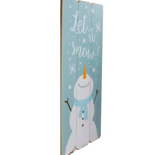 Sale 24" Wooden 'Let It Snow' Snowman Hanging Christmas Wall Sign Wall