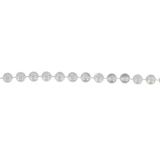 Online 33' x .5" Clear Iridescent Beaded Artificial Christmas Garland, Unlit Beaded
