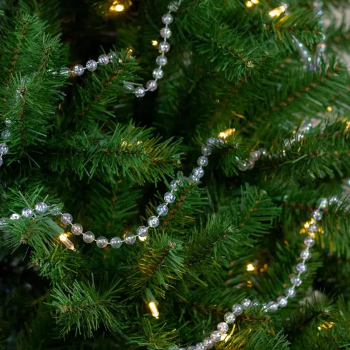 Online 33' x .5" Clear Iridescent Beaded Artificial Christmas Garland, Unlit Beaded