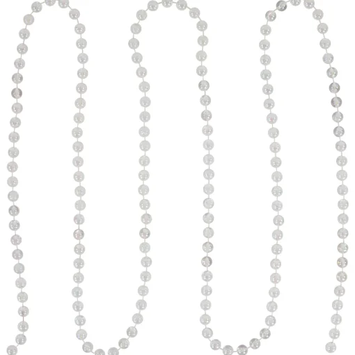 Online 33' x .5" Clear Iridescent Beaded Artificial Christmas Garland, Unlit Beaded