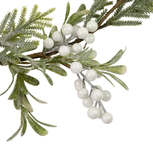 5' x 7" Artificial Christmas Garland with Frosted Foliage and Berries, Unlit Unlit