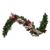 Online 6' x 12" Bows and Berries Artificial Christmas Garland - Unlit Pre Decorated