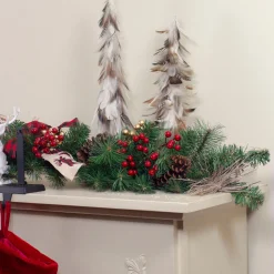 Online 6' x 12" Bows and Berries Artificial Christmas Garland - Unlit Pre Decorated