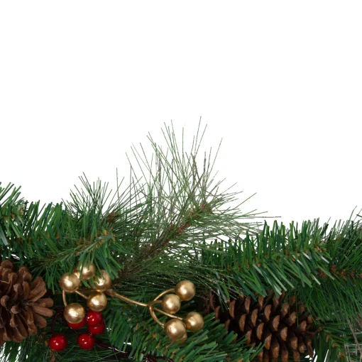 Online 6' x 12" Bows and Berries Artificial Christmas Garland - Unlit Pre Decorated