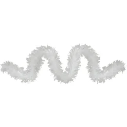 Clearance 12' x 3" Clear and White Snowblush Artificial Tinsel Christmas Garland - Unlit Colorful
