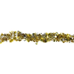 Online 12' x 4" Gold and Silver Boa Wide Cut Tinsel Christmas Garland - Unlit Colorful