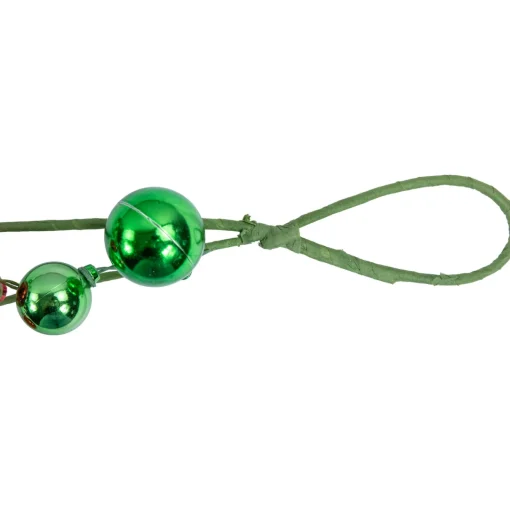 Outlet 4' x 6" Green and Red Ball Ornament Christmas Garland, Unlit Pre Decorated