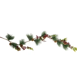 Online 4.5' x 5.5" Green and Red Snow Dusted Artificial Christmas Garland - Unlit Unlit