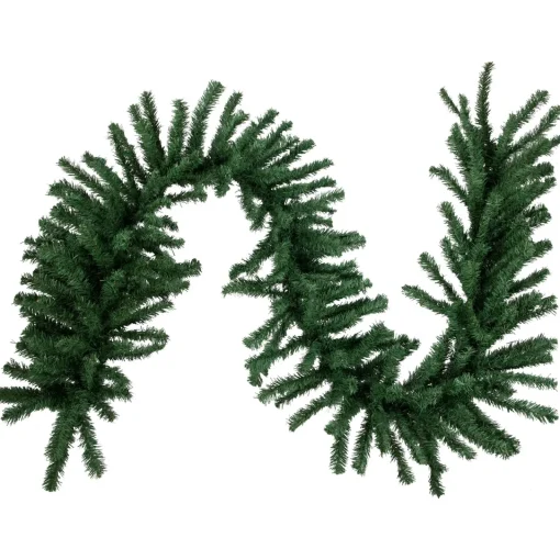 Clearance 9' x 20" Green Artificial Pine Christmas Garland, Unlit Unlit