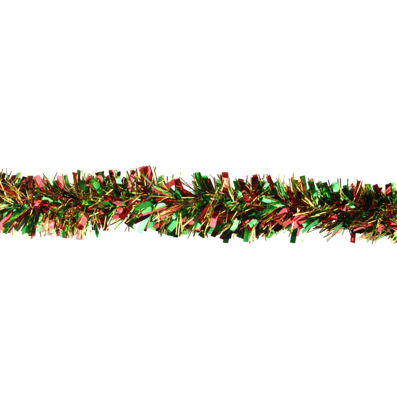 Discount 12' x 4" Metallic Gold, Red and Green Wide Cut Tinsel Christmas Garland - Unlit Colorful