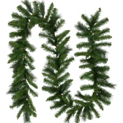 Online 9' x 12" Mixed Green Beaver Pine Artificial Christmas Garland, Unlit Unlit