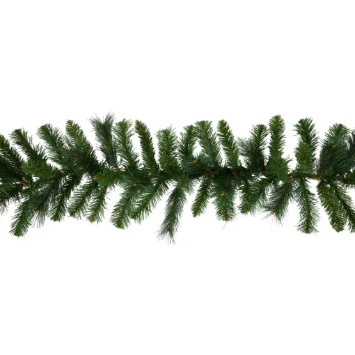 Online 9' x 12" Mixed Green Beaver Pine Artificial Christmas Garland, Unlit Unlit