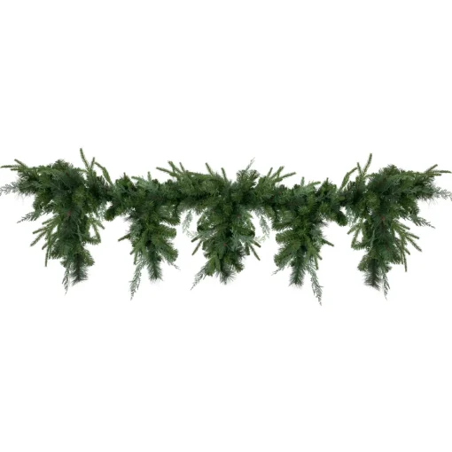 Sale 6' x 18" Mixed Pine Artificial Christmas Icicle Garland, Unlit Pre Decorated