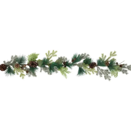 Discount 5' x 6" Pine Cone and Cedar Artificial Christmas Garland, Unlit Unlit