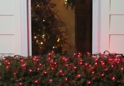 Discount 4' x 6' Pink Mini Incandescent Net Style Christmas Net Lights - Green Wire Net Lights