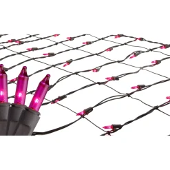 New 2' x 8' Pink Mini Net Style Tree Trunk Wrap Christmas Lights - Brown Wire Novelty