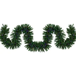 Clearance 25' x 20" Pre-Lit Buffalo Fir Artificial Christmas Garland - Multi-Color LED Lights Pre Lit
