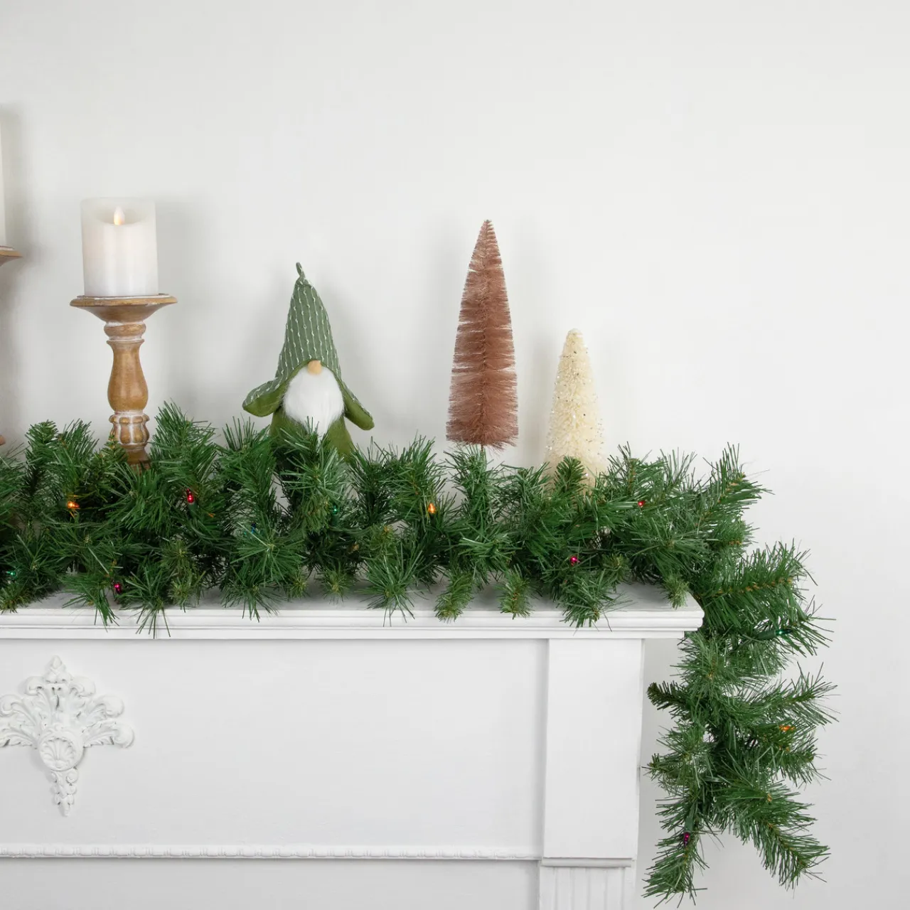 Clearance 9' x 10" Pre-Lit Chatham Pine Artificial Christmas Garland, Multi-Color Lights Pre Lit