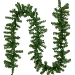 Hot 9' x 10" Pre-Lit Dorchester Pine Artificial Christmas Garland, Clear Lights Pre Lit