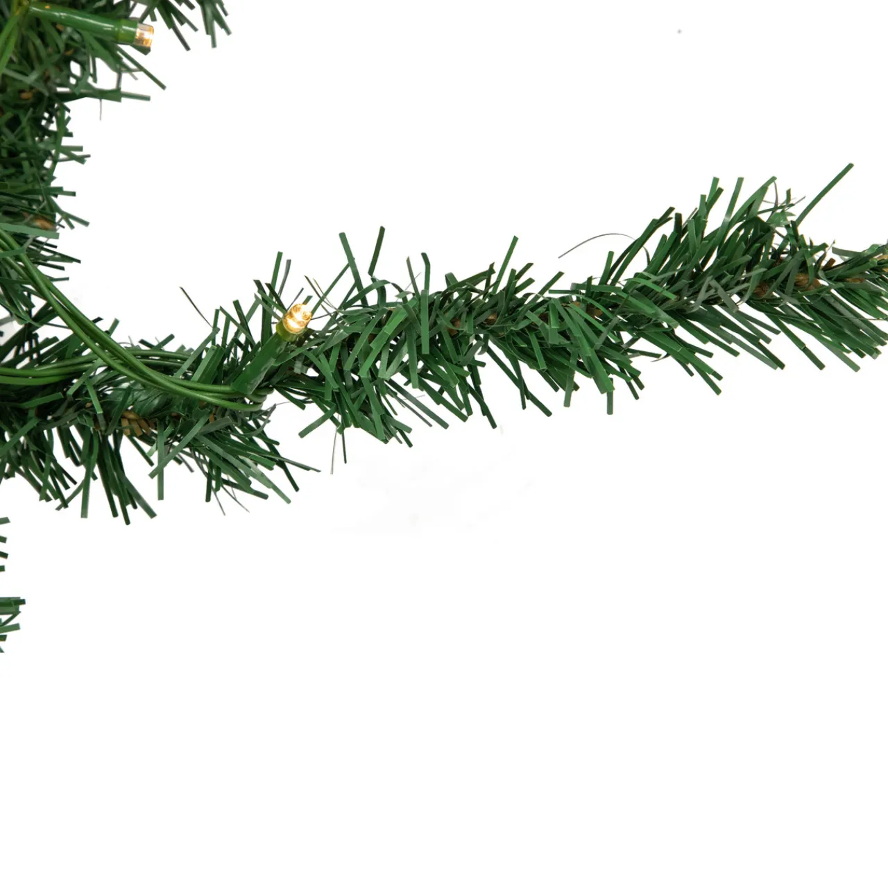 27' x 20" Pre-Lit Green Artificial Pine Christmas Garland, Warm White LED Lights Pre Lit