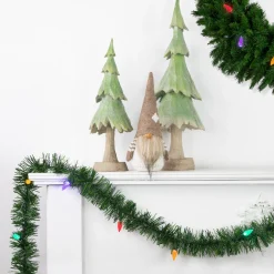 Hot 18' x 3" Pre-Lit Pine Artificial Christmas Garland, Multicolor LED Faceted Lights Pre Lit