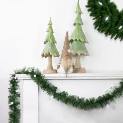 Clearance 18' x 3" Pre-Lit Pine Artificial Christmas Garland, Pure White LED Faceted Lights Pre Lit