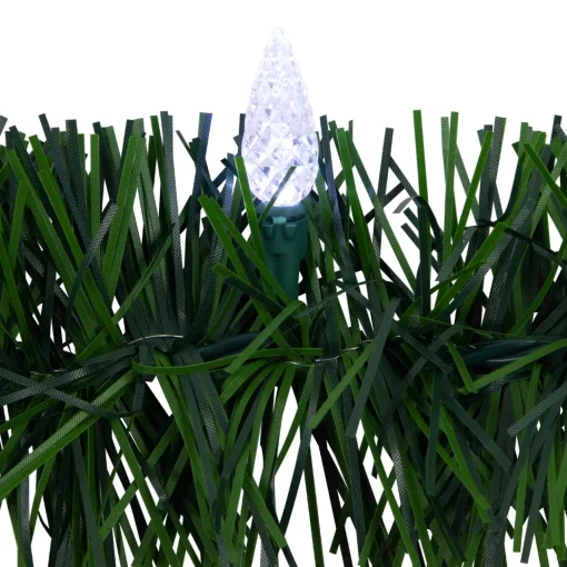 Clearance 18' x 3" Pre-Lit Pine Artificial Christmas Garland, Pure White LED Faceted Lights Pre Lit