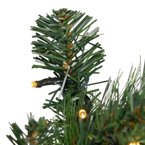 Discount 6' x 12" Pre-Lit Plaid Bows and Red Berries Artificial Christmas Garland - Warm White Lights Pre Lit