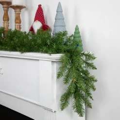 Discount 9' x 10 Pre-Lit Rockwood Pine Artificial Christmas Garland, Multi Lights Pre Lit