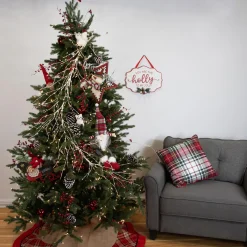 Sale 6' x 6" Pre-Lit White Christmas Garland with Jingle Bells, Warm White Lights Pre Lit