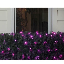 New 4' x 6' Raspberry Pink LED Wide Angle Net Style Christmas Lights - Green Wire Net Lights