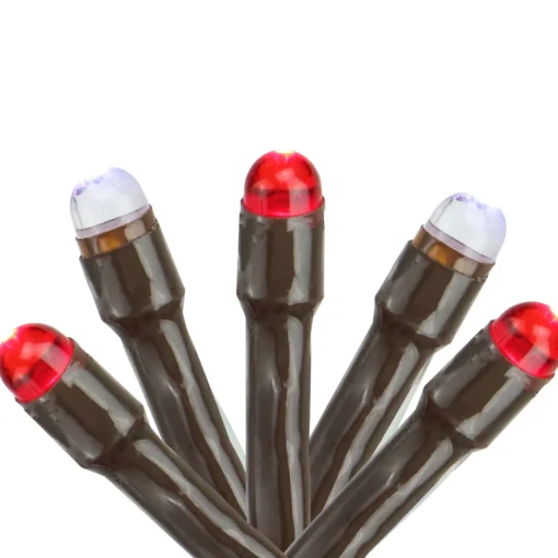 Sale 2' x 8' Red and White LED Tree Trunk Wrap Christmas Lights, Brown Wire Novelty