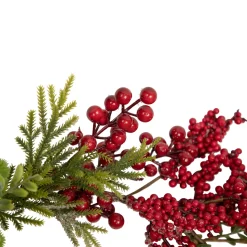 New 5' x 12" Red Berry and Frosted Pine Christmas Garland - Unlit Unlit