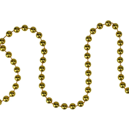 Hot 15' x 0.25" Shiny Celestial Gold Beaded Artificial Christmas Garland - Unlit Unlit