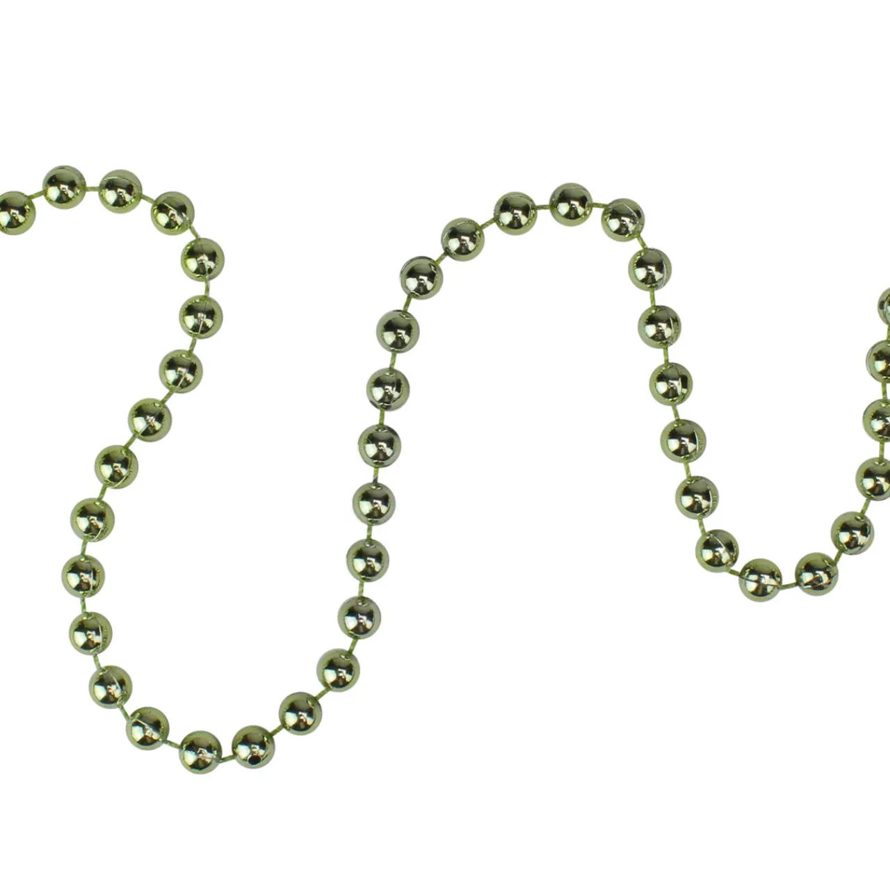 Clearance 15' x 0.25" Shiny Metallic Lime Green Beaded Artificial Christmas Garland - Unlit Beaded