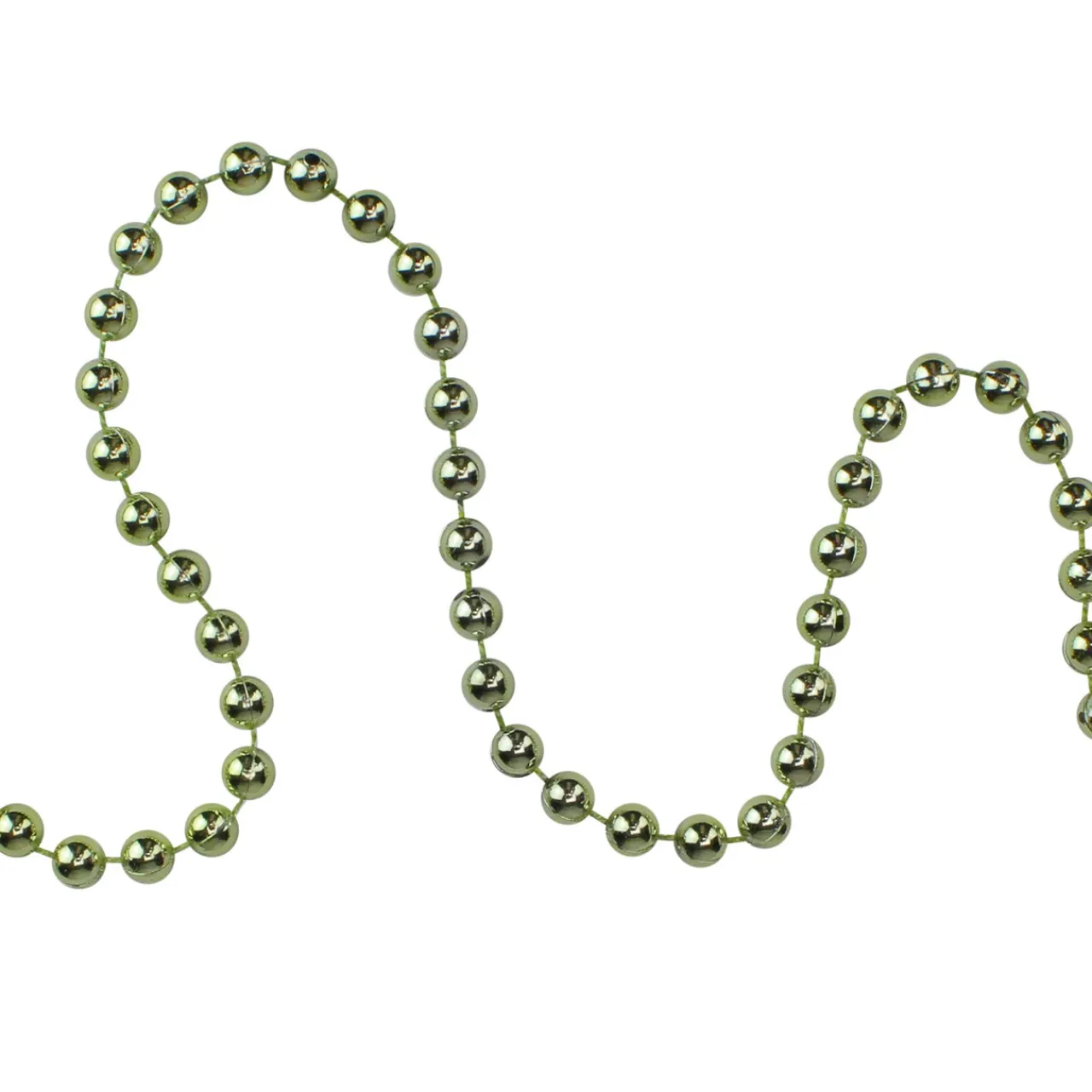 Clearance 15' x 0.25" Shiny Metallic Lime Green Beaded Artificial Christmas Garland - Unlit Beaded