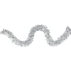 Sale 12' x 3" Shiny Silver and Snowblush Wide Cut Tinsel Christmas Garland - Unlit Colorful