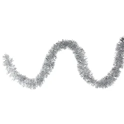 New 50' x 2.25" Silver Tinsel Artificial Christmas Garland - Unlit Colorful