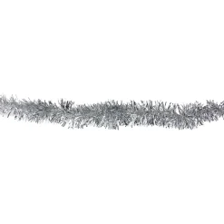 New 50' x 2.25" Silver Tinsel Artificial Christmas Garland - Unlit Colorful