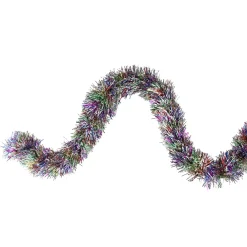 Outlet 50' x 3" Silver Tinsel Rainbow Artificial Christmas Garland - Unlit Colorful