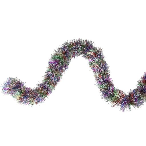 Outlet 50' x 3" Silver Tinsel Rainbow Artificial Christmas Garland - Unlit Colorful
